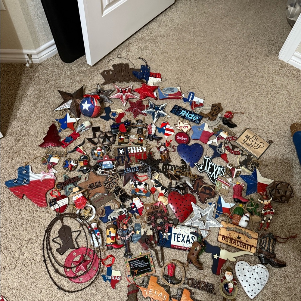 Texas Themed Decorative Ornament Collection